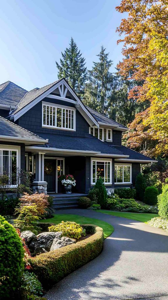 Buyers Market Luxury Dark Navy Craftsman Home with Curved Walkway.jpg